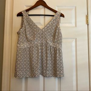 LOFT empire waist , double V, sleeveless top